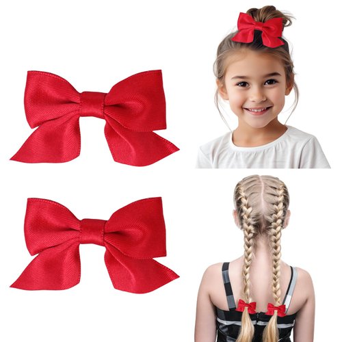 Hair Bow Clips (Red)