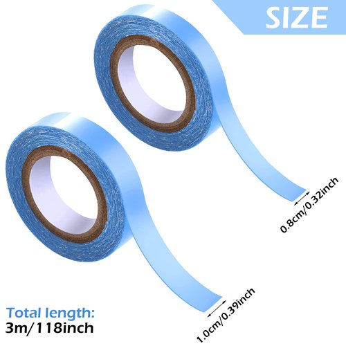 Sacubee 4 Rolls Lace Front Wig Tape Waterproof Strong Adhesive Double Sided Lace Wigs Tape Lace Front Support Tapes Hairpiece Tapes Double Sided Strip Toupee Tapes for Wig Hair Extension