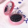 Saycker 3pcs Portable Folding Hair Brush with Mirror,Foldable Travel Mirror Hair Brushes Round Pocket Hair Brush Mini Hair Massage Comb Compact Hair Brush for Men Women and Girls(Black+White+Pink)