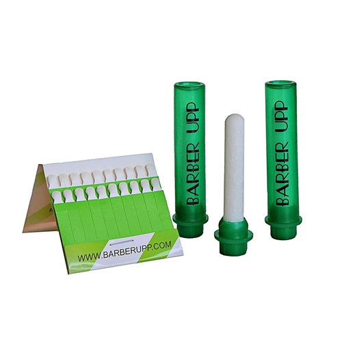 BarberUpp Green Stix + Styptic Pencil Set - Aluminum Sulfate Anti-Bleed Accessories for Shaving Nicks, Razor Cuts, Canker Sore - Block & Stop Bleeding Fast - For Men & Women, 3 Pencils & 20 Sticks