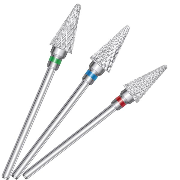 ASWEINA 3pcs/Pack Nail Drill Bits for Acrylic Nails, 3/32" Carbide Bits Fast Remove Acrylic or Hard Gel Polishing Suitable for Manicure Pedicure Nail Art Cuticle Bits(M6)