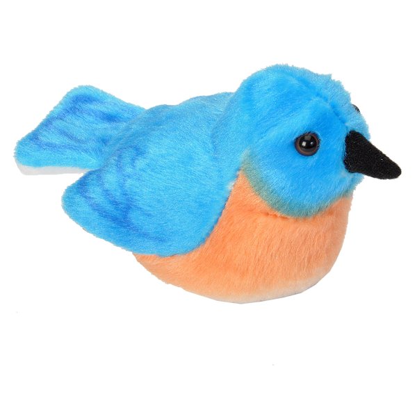 Wild Republic Audubon Birds Eastern Bluebird Plush with Authentic Bird Sound, Stuffed Animal, Bird Toys for Kids and Birders