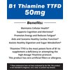 The One Pill Integrative Healing Vitamine B1 Thiamine TTFD, Thiamine Tetrahydrofurfuryl Disulfide, 50mg-250Capsules,Vegan,Non GMO,No Artificial fillers or sterate additives.
