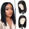 Netoe Bob Wig Human Hair 13x4 HD Lace Frontal Wigs Straight Bob Lace Front Wigs Human Hair Pre Plucked 180% Density Short Bob Wigs for Black Women Human Hair Natural Black (14 inch)