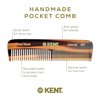Kent A OT Double Tooth Hair Pocket Comb, Small Fine / Wide Tooth Comb For Hair, Beard and Mustache, Coarse / Fine Hair Grooming Comb for Men, Women and Kids. Saw Cut Hand Polished. Handmade in England