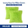 MIULEE Pack of 2 Luxury Faux Fur Throw Pillow Cover Deluxe Winter Decorative Plush Pillow Case Cushion Cover Shell for Sofa Bedroom Car Spring 18x18 Inch Green