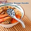 Hoilse Soup Spoons Set of 4,Asian Soup Spoon Ceramic Ramen Spoons, Japanese Soup Spoon Long Handle Perfect Depth for Dumpling, Pho, Noodles, Miso, Chinese Wonton, Dishwasher Safe