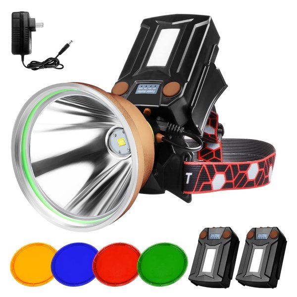 PINSAI coon hunting lights,High Power LED Headlamp,Super Bright Rechargeable Headlight,Waterproof Outdoor Spotlight Flashlight,Portable green red Head lamp for Fishing Camping