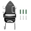 Ironing Board Hanger Wall Mount Electric Iron Holder Iron and Ironing Board Storage Organizer Shelf with Removable Hooks for Household Bathroom Laundry Room (Black)