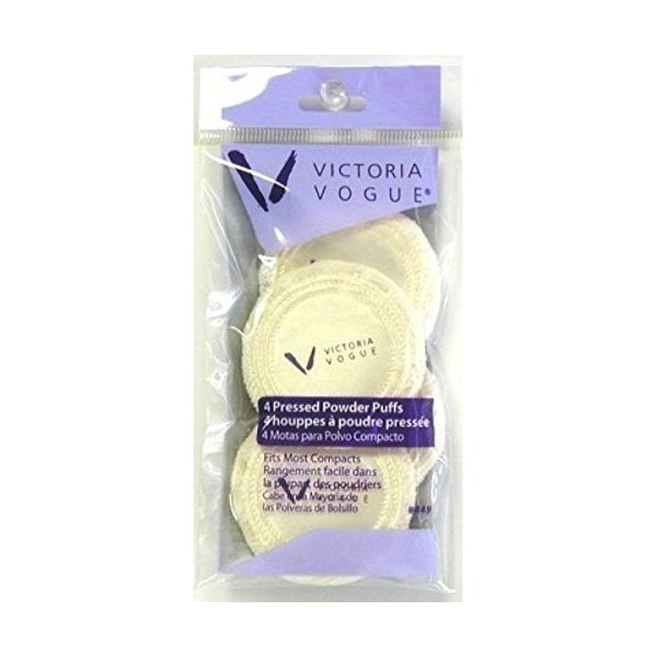 Victoria Vogue, Round Puff Pressed Powder Puff, 4 ea, 4 Count (SG_B00GHQBX2U_US)