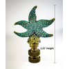 Starfish with Aagean Blue Glass Lamp Finial Antique Metal 2.25" h