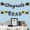 Graduation Party Decorations 2023 - Black Congrats Grad Banner for Graduation Decorations Class of 2023, Congratulations Banner, Graduation Cap Decorations, Graduation Party Supplies