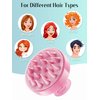 HEETA Scalp Massager Hair Growth, Scalp Scrubber with Soft Silicone Bristles for Hair Growth & Dandruff Removal, Hair Shampoo Brush for Scalp Exfoliator, Cherry Pink