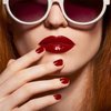 XEAOHESY 16 Sheets 224 Pieces Crimson Solid Color Nail Polish Stickers, Self-Adhesive Nail Polish Strips, Red Nail Wraps, 4 x 2.2inch