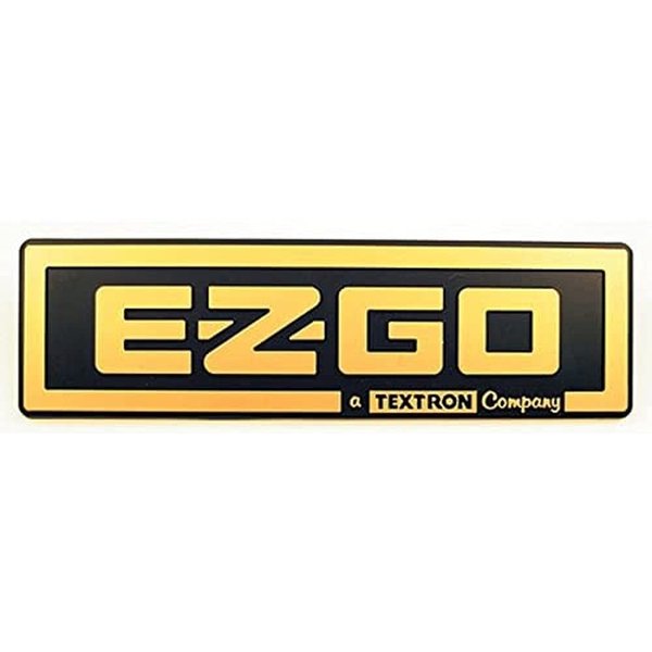 RHOX EZGO TXT Golf Cart Front Name Plate/Emblem - Black/Gold (1996-2013)