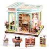 FLYNOVA DIY Miniature House Kit,Tailor Shop Dollhouse with Furniture & LED,Adults Teens Mini House Building Kit,3D Wooden Crafts Tiny House Model,Xmas Birthday Gifts Home Table Decor,Friends Present