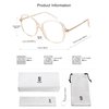 SOJOS Oversized Square Blue Light Blocking Glasses for Woman Big Frame TR90 Clear Lens Eyeglasses SJ5097, Crystal Brown Frame/Anti-Blue Light Lens