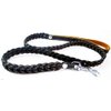 Genuine Leather Braided Dog Leash 4 Ft Long 3/4" Wide Black