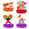 HOWAF 9pcs Fiesta Honeycomb Centerpiece, Cinco De Mayo Party Decorations Table Centerpieces, Mexican Theme Party Table Topper for Taco Party Birthday Party Decorations, Mexican Fiesta Paper