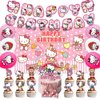 42Pcs Kitty Cat 42Pcs Kids birthday party supplies Pack Set Include Banner,Caklefor Kitty Cat birthday party decoration
