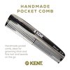 Kent R7T Fine and Wide Tooth Hair Comb, Handmade Pocket Comb for Men, Best Beard Comb and Mustache Comb for Everyday Grooming and Styling, Sawcut Kent Comb, Made in England