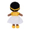 OUOZZZ Soft Black Baby Dolls for Girls - First African American Baby Dolls Multicultural Plush Rag Doll Sleeping Cuddle Buddy Doll Yellow Bow-tie Toy for Kids 12"