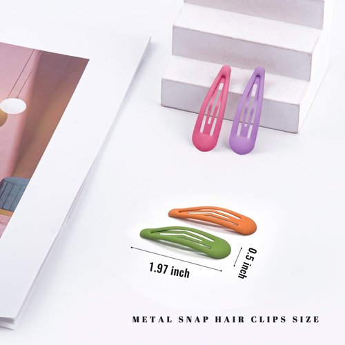 Cptots Small Hair Barrettes For Women No Slips Metal Snap Hair Clips For Thin Hair And Fine Hair,Rainbow Colors,20 PCS,1.97 x 0.5 Inches