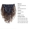 Anrosa Hair Extensions Clip In Human Hair Natural Black #1B Spiral Curly Hair Clip In Extensions 3A 3B Type Double Weft Brazilian Remy Thick Hair Jerry Curly Hair Extensions 120gram 22inch