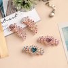 QXUJI 4PCS Crystal Rhinestones Hair Clips, Sparkly Glitter Flower Peacock Hair Barrettes, Metal Spring Hair Pins Snap Accessories, for Women Girls Bridal Wedding, 2.56 Inches