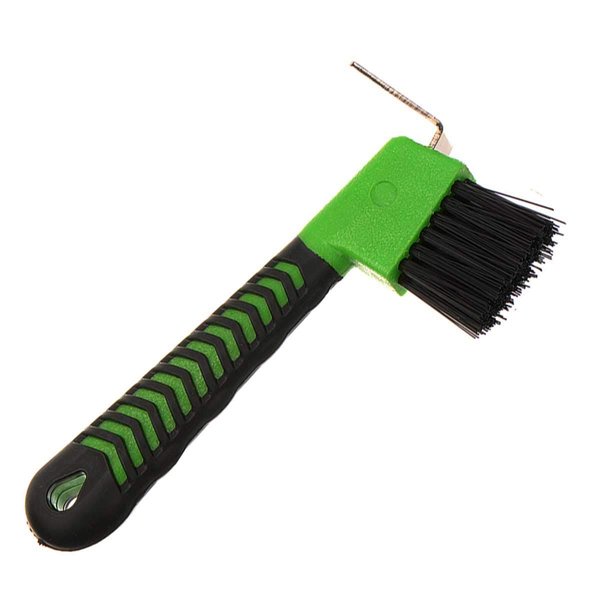 BOTH WINNERS Sturdy Horse Hoof Pick Brush with Soft Touch Handle (Neon Green)