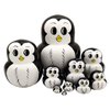 Moonmo 10pcs Animal Pattern Wooden Nesting Toys Russian Nesting Dolls Matryoshka Stacking Dolls (Penguin)