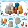 Chivao 8 Pieces Russian Nesting Dolls Silicone Matryoshka Doll Educational Stacking Nesting Dolls for Toddlers Vivid Silicone Nesting Dolls Food Grade Baby Teether for Kids (Penguin)