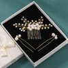 Yokawe Bridal Wedding Hair Comb Gold Crystal Bride Side Combs Pearl Hair Accessories for Women and Girls
