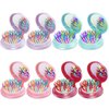 ONLYFU Hair Brush, 8 Pcs Folding Travel Mirror Hair Brushes Round, Compact Portable Hair Brush with Mini Mirror for Women Girls