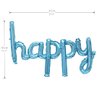 Happy Birthday Balloons Banner 16 Inch Hanging Birthday Balloons 3D Silver Foil Cursive Script Letter Balloons for Kids and Adults Birthday Party Decorations Supplies (Blue)