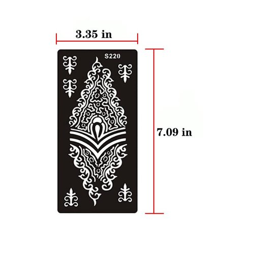Xmasir Pack of 10 Airbrush Henna Tattoo Stencil for Women Hand Finger Face Body Painting Kids Glitter Tattoo Templates 18 X 8.5cm (1)