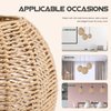 DOITOOL Retro Rattan Woven Pendant Light Cover, Boho Handwoven Rattan Natural Light Fixture, Bulb Guard Lamp Cage for Pendant Light, Lamp Holder, Ceiling Fan Light Bulb (Random Khaki Dark/Light)