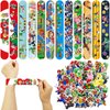 98 PCS Mario Party Favor Set, Mario Birthday Party Supplies Includes 48 PCS Slap Bracelets 50 PCS Stickers for Kids Birthday Party Decorations