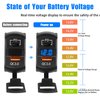 USB Rocker Switch Outlet, Linkstyle QC 3.0 USB-A Port, USB C Port and Voltage Meter with Blue LED Digital Display, Waterproof 12V 24V Rocker Switch USB Charger on Marine Boat Vehicle Truck RV Cart