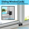 ZRFCXE Window Locks,4 Pack Sliding Window Locks with Key for Vertical & Horizontal Sliding Windows Doors,Easv to Install,Adjustable Security Window Lock for Patio Bedroom Home and Office (Black)