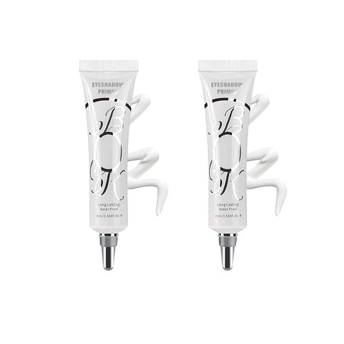 LOKFAR 2 Pack Matte Eyeshadow Primer for Oily Lids White Eyeshadow No Crease Eye Primer Makeup Eyeshadow Base Waterproof & Smudge-proof & Long Lasting Cream Liquid Eye-shadow for All Shadows (Set A)