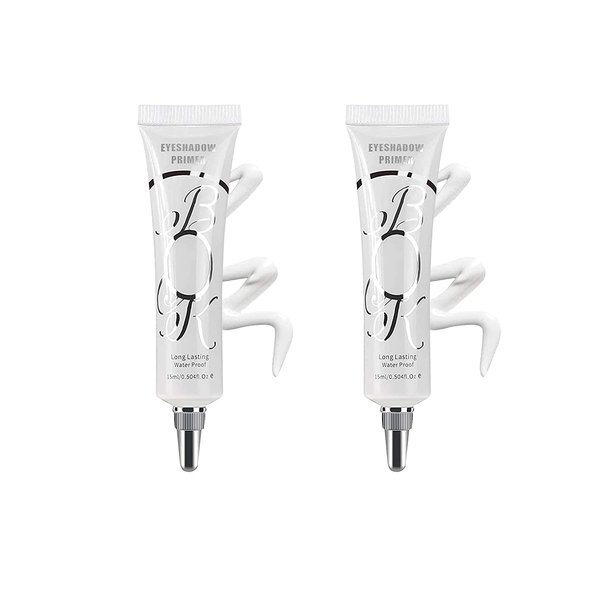 LOKFAR 2 Pack Matte Eyeshadow Primer for Oily Lids White Eyeshadow No Crease Eye Primer Makeup Eyeshadow Base Waterproof & Smudge-proof & Long Lasting Cream Liquid Eye-shadow for All Shadows (Set A)