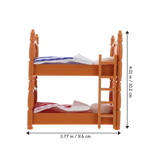 Doll House Furniture Dollhouse Mini Double beds Dollhouse Miniature Furniture Miniatures Bunk Bed for Miniature Dollhouse