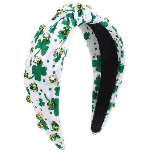 Budsmile Shamrock Headband St. Patricks Hair Band for Girls Women Green Leaf Hair Accessories Wedding Birthday Shamrock St. Patrick's Day Celebration Party Gifts