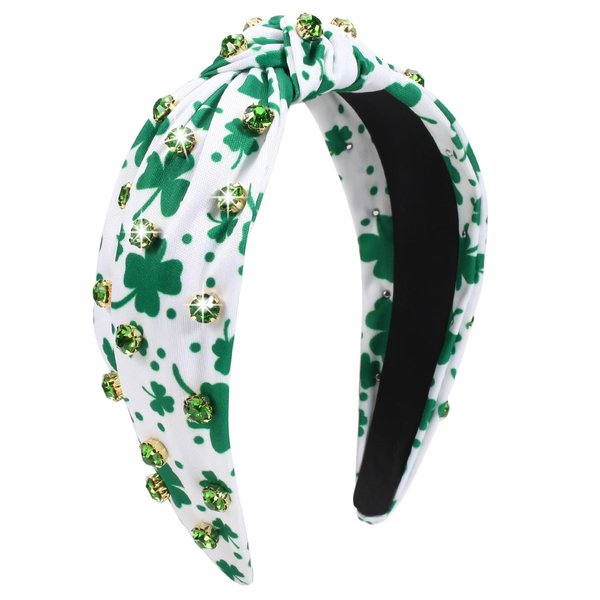 Budsmile Shamrock Headband St. Patricks Hair Band for Girls Women Green Leaf Hair Accessories Wedding Birthday Shamrock St. Patrick's Day Celebration Party Gifts