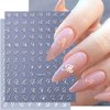 10 Sheets Retro English Letters Nail Stickers for Nail Art, Black White Gold Silver Laser English Letters Design Nail Decals 3D Self-Adhesive Letter Nail Art Stickers Nail Tip DIY Decoration for Women