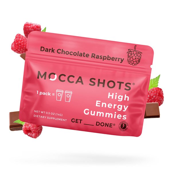 SGC Seattle Gummy Company Caffeine Energy Gummies 12-Pack, Raspberry Chocolate Mocca Energy Chews, Nootropic, Vegan, Plant-Based, Gluten Free, 200mg Caffeine