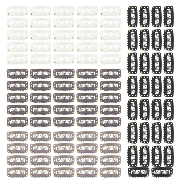 100PCS Wig Clips - U-Shape Metal Clips With Soft Rubber, Stainless Steel Hair Extension Clips for Securing Wig No Sew, Extension Hair Clips for Brides & Wedding Veils