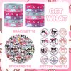 Kawaii Birthday Party Decorations, Kawaii Birthday Party Supplies Include 12 Bracelets, 12 Button Pins, 50 Stickers, Kawaii Party Favors