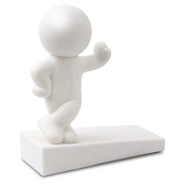 Cute Door Stop, Decorative and Sturdy, Well Designed Buddy Door Stopper, Effective to Hold Your Door Open, 1 Pack, White (Patented)